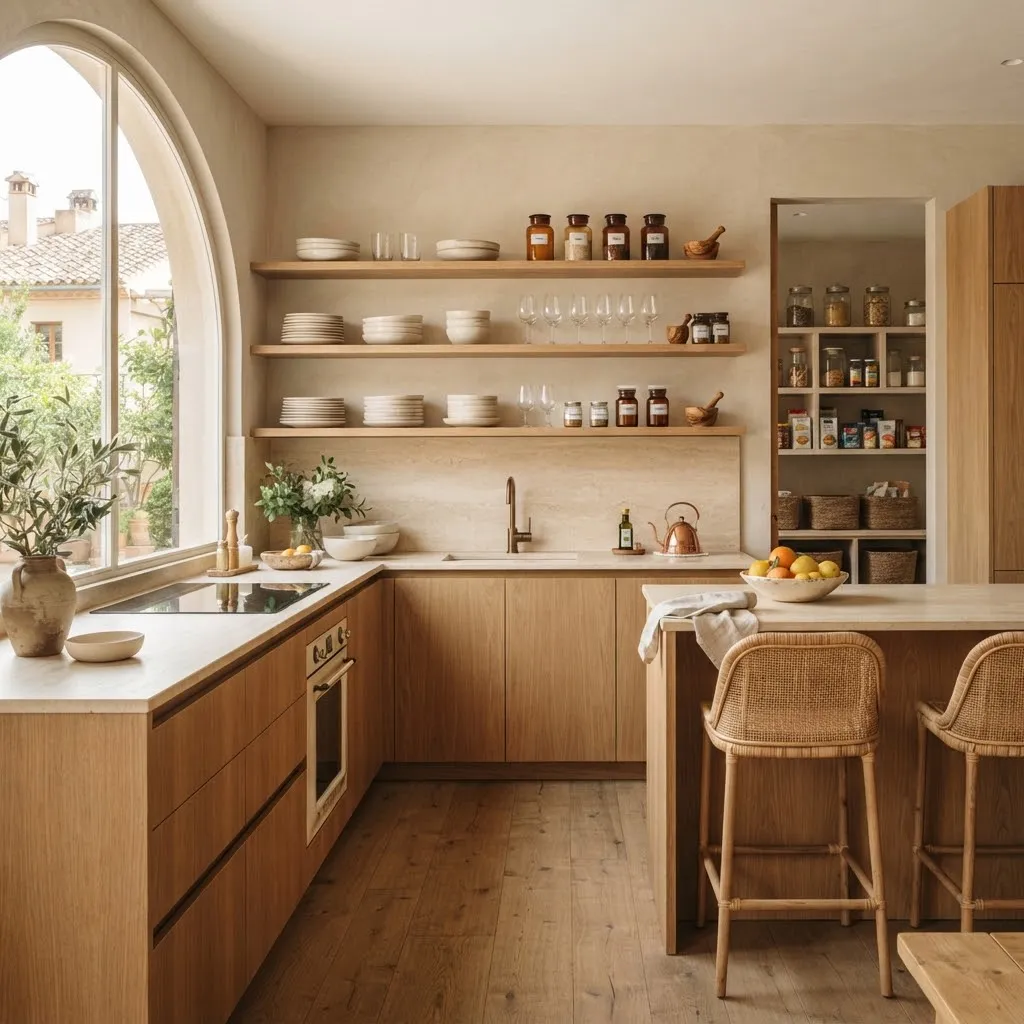Bright kitchen with organised storage